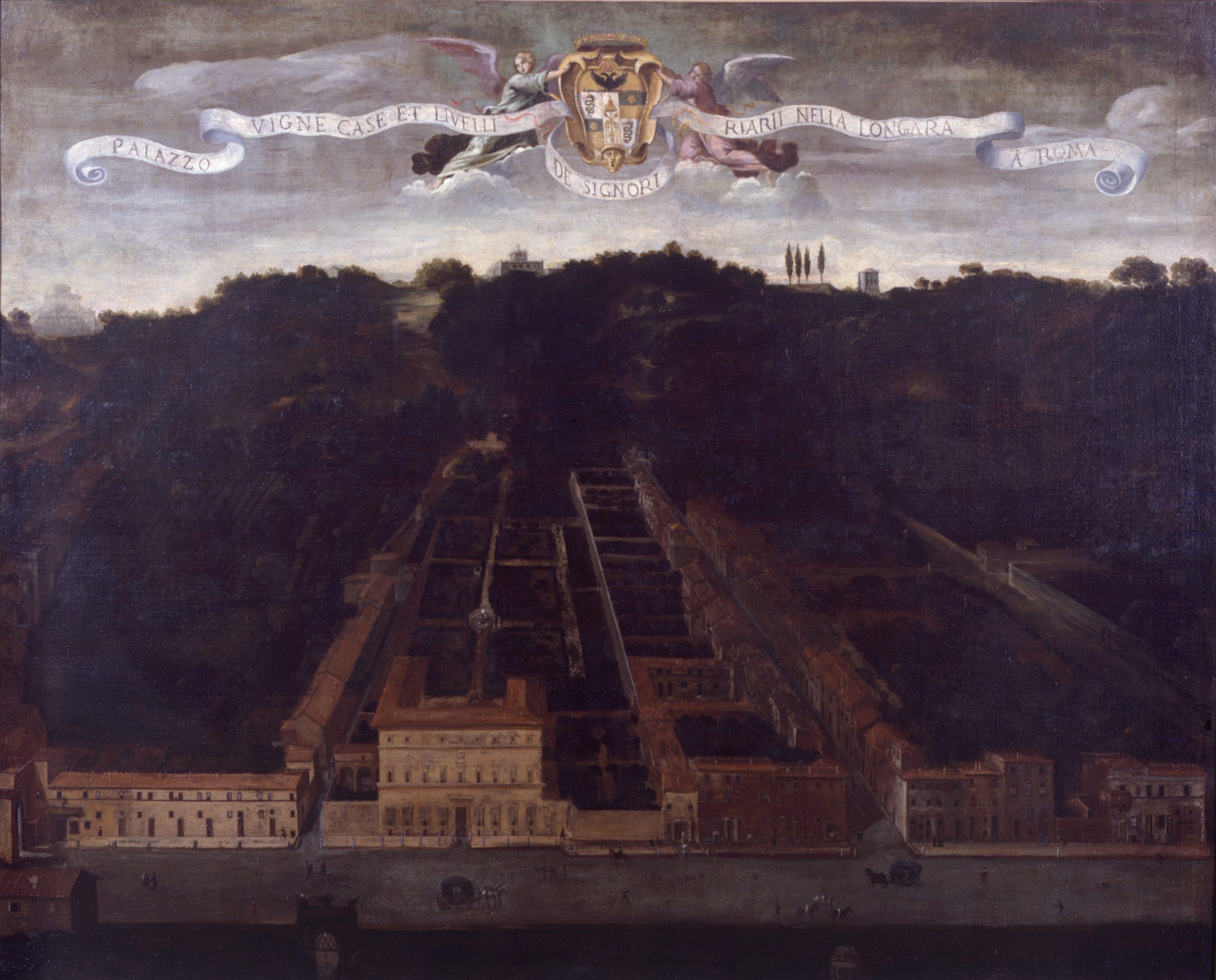 Veduta di palazzo Riario Corsini alla Lungara; ultimo quarto del XVII sec., Palazzo Braschi