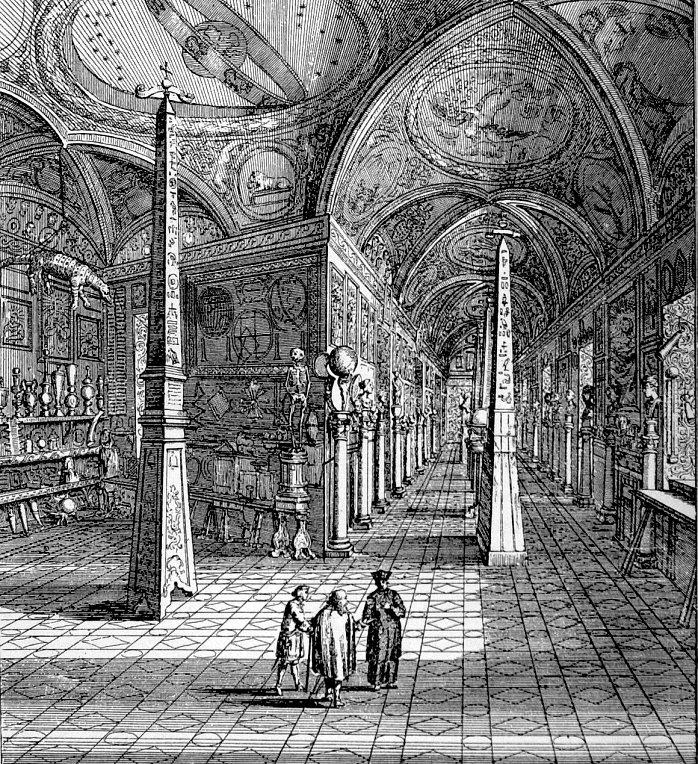 La galleria del Museo di Athanasius Kircher a Roma, da Giorgio de Sepibus 1678